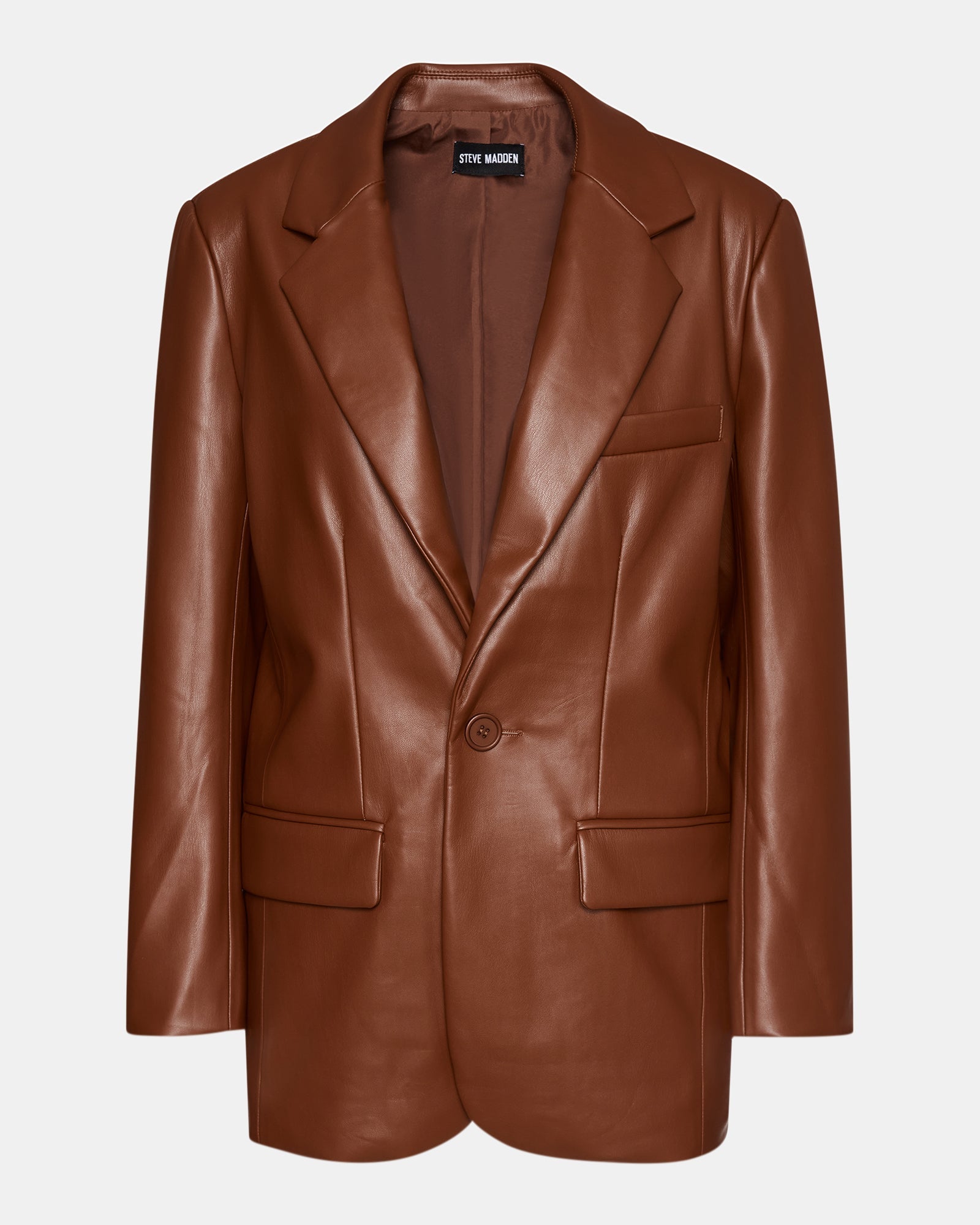 IMAAN FAUX LEATHER BLAZER COGNAC - SM REBOOTED - Image 6