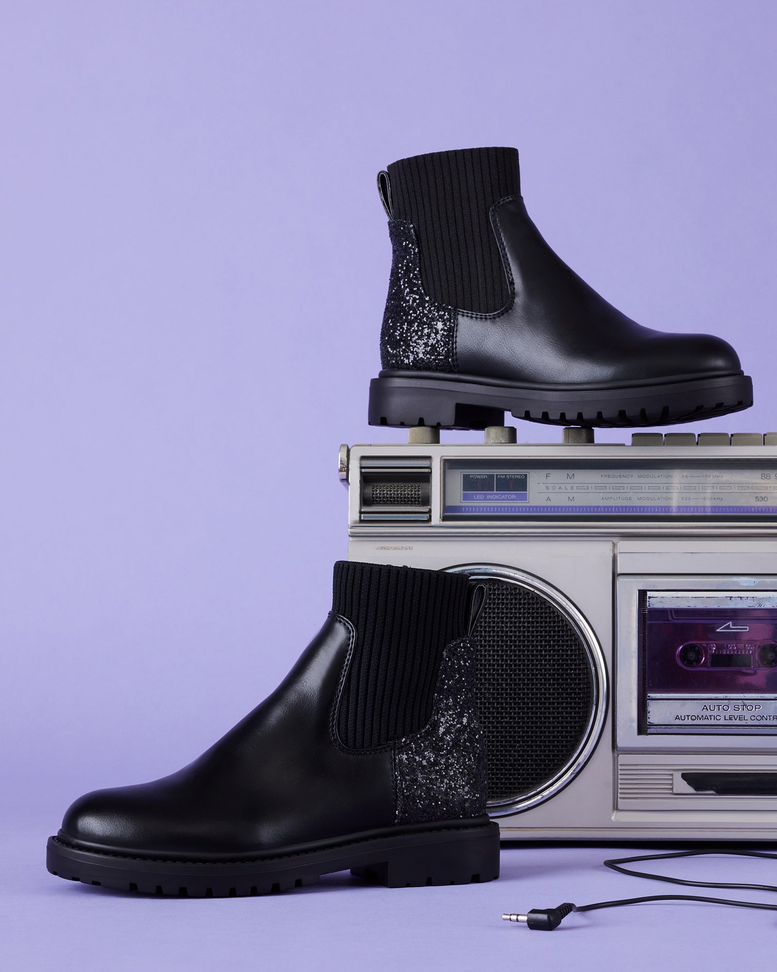 KIDS' LILYANA BLACK GLITTER - Image 6