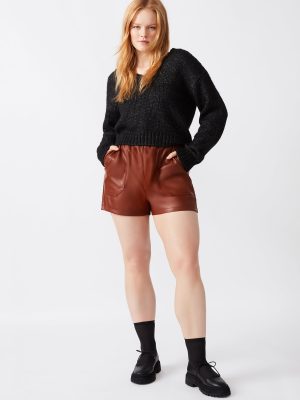 FAUX THE RECORD SHORT COGNAC