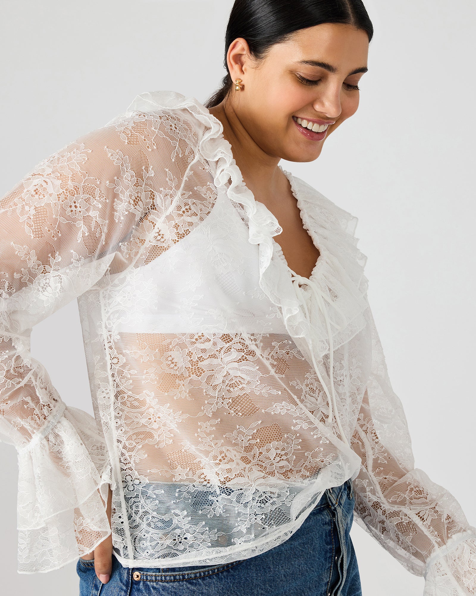 HAMPTON LACE BLOUSE WHITE - Image 5
