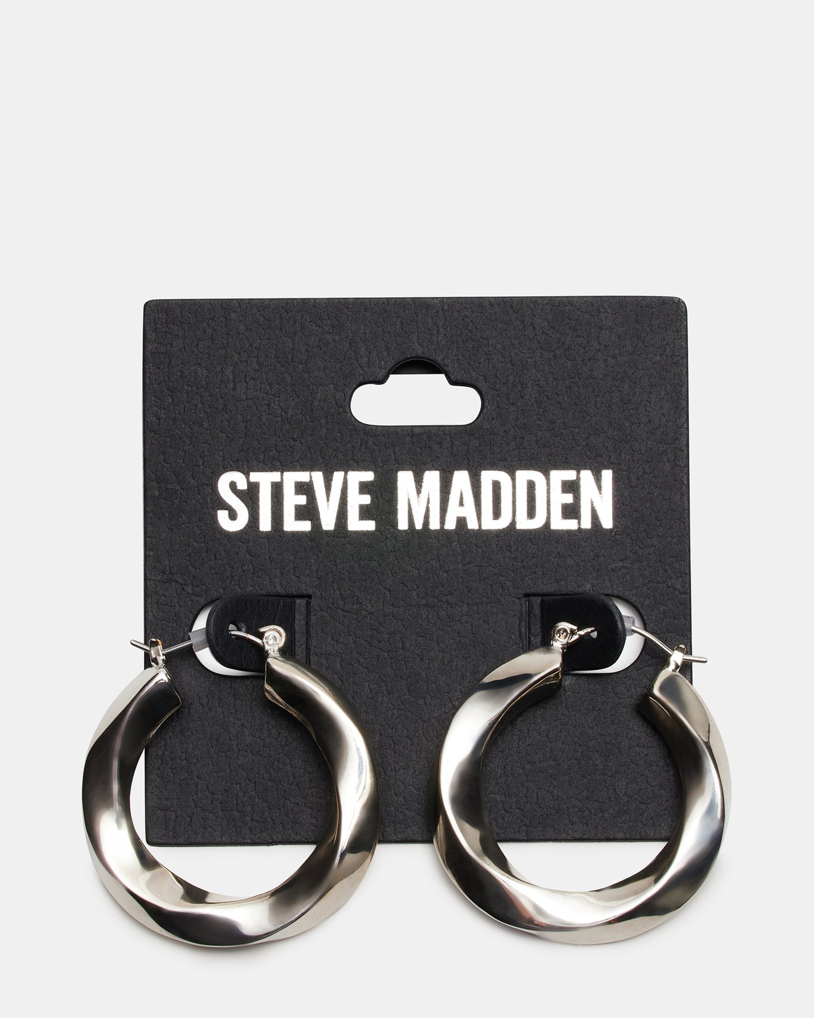 MEDIUM TWISTED HOOPS SILVER - Image 3