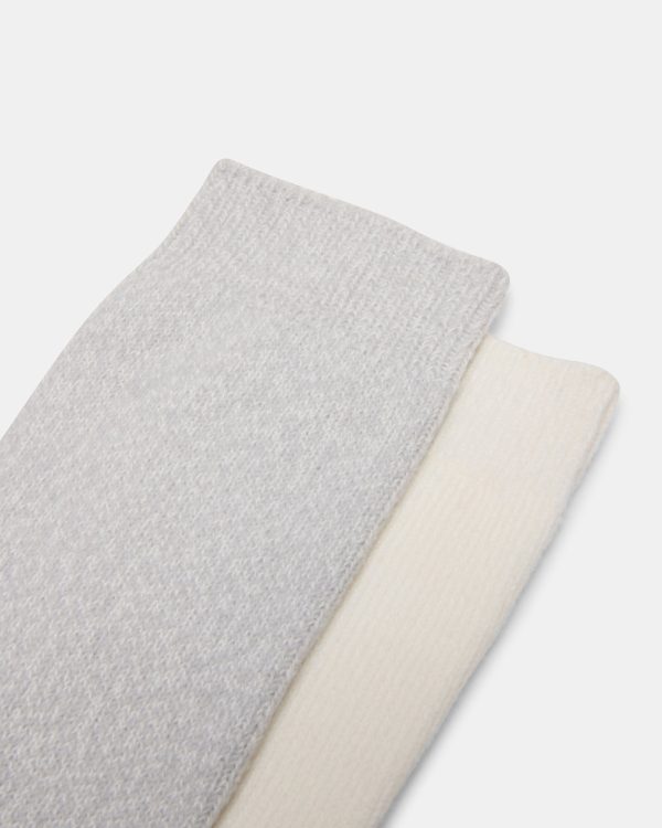 FALL 2 PACK MARLED KNEE HIGH SOCKS LIGHT GREY - Image 3