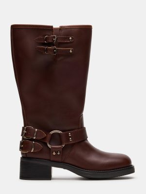 ASTOR BROWN LEATHER WIDE CALF